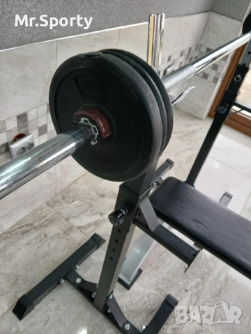 Лежанка с лост и тежести, снимка 7 - Фитнес уреди - 52185105
