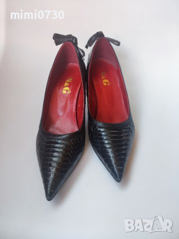 Кожени обувки, снимка 1 - Дамски обувки на ток - 46079092