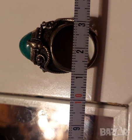 сребърен пръстен с тюркуаз , снимка 10 - Пръстени - 51756255
