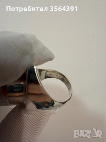 Сребърен пръстен с червен кристал, снимка 7 - Пръстени - 52745444