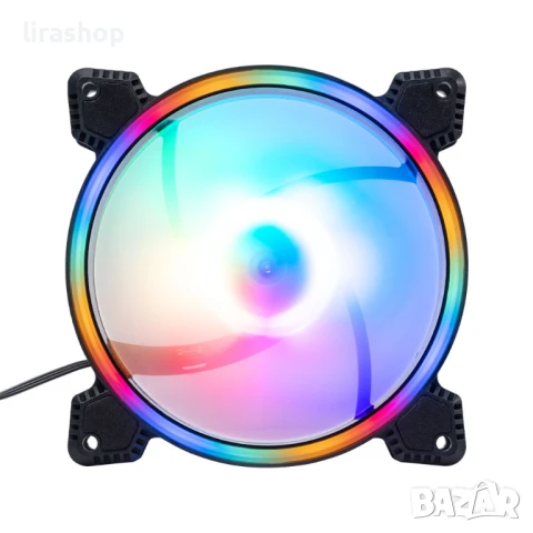 Вентилатор No brand, 120mm, LED, 3PIN/MOLEX, Черен - 63072