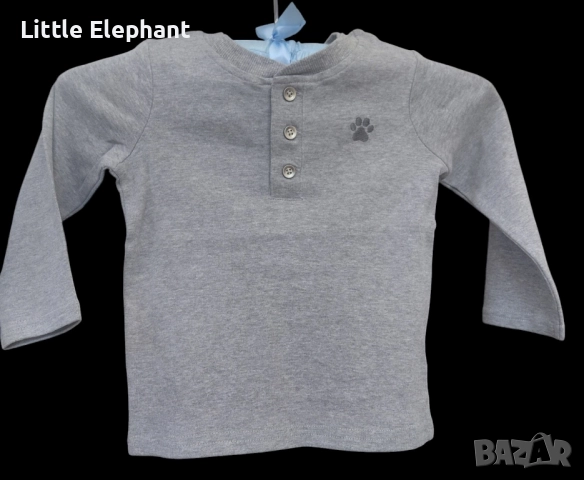 Блузка с дълъг ръкав за 12-18 мес момченце,лапичка,колекция"Animals",Англия/нова