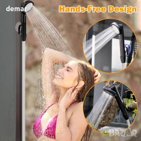 acetek Акумулаторен преносим душ за къмпинг, външна USB помпа с интелигентен цифров дисплей, снимка 6 - Къмпинг мебели - 46449159