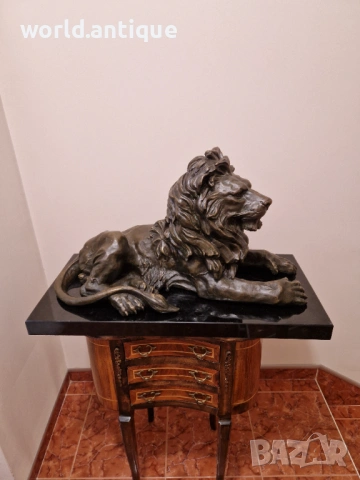 Уникална голяма антикварна бронзова френска фигура пластика статуетка , снимка 2 - Антикварни и старинни предмети - 53098144