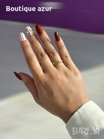 Красив дамски пръстен от медицинска стомана с блестящи камъни, снимка 1 - Пръстени - 45462539