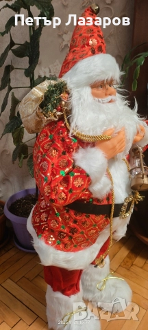 Хо,хо,хо- Дядо Коледа ( 90см) , който чака да бъде подарен , снимка 2 - Декорация за дома - 52576104