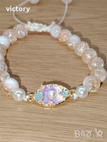 Blossom Pearl Serenity – Нежна ръчно изработена гривна, снимка 4 - Гривни - 53911568