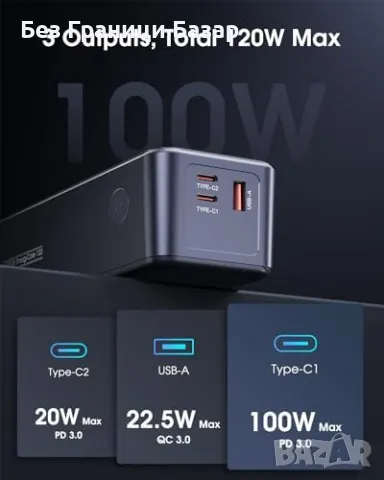 Нов 27000mAh Power Bank с 3 порта и LED дисплей за лаптопи и телефони, снимка 4 - Външни батерии - 48005121