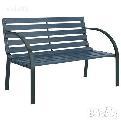 vidaXL Градинска пейка, 120 cм, сива, дърво（SKU:47936, снимка 1 - Градински мебели, декорация  - 46246985