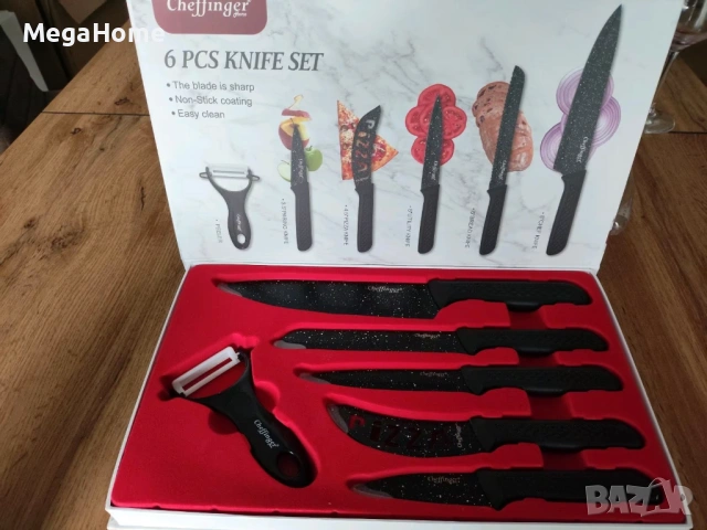 Комплект кухненски ножове 6 части, изработени от висококачествена неръждаема стомана, снимка 3 - Други - 53481984