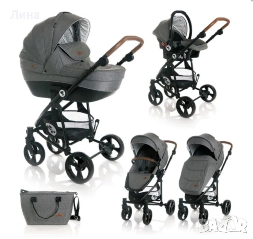 LORELLI Premium Комбинирана количка 3в1 CRYSTA GREY 