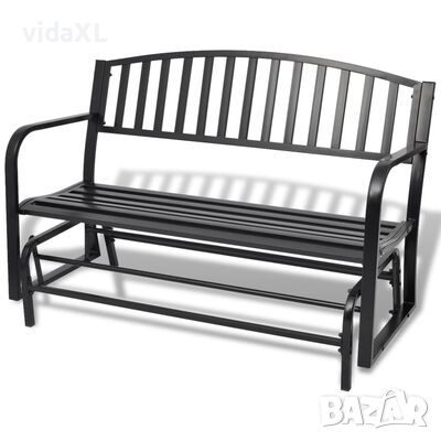 vidaXL Люлееща се пейка, черна, стомана*SKU:42170