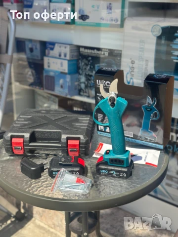 Акумулаторна ножица за клони UKC 8500 – 68V, 2 батерии, 25 мм рязане, 42 мм отваряне, ключ и зарядно, снимка 7 - Други инструменти - 51176513