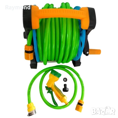 Преносима макара с маркуч 25 м – градинска, с дюза с 7 функции и накрайници, снимка 13 - Градинска техника - 50822850