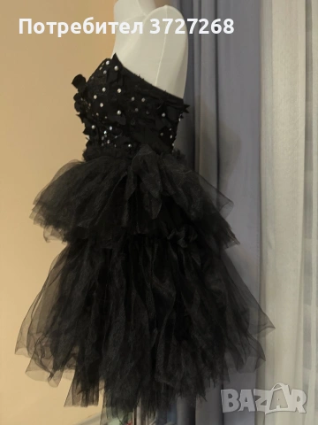 Къса черна бална рокля, снимка 2 - Рокли - 53598192