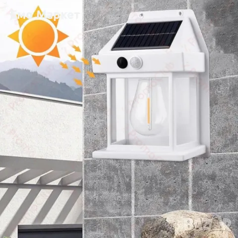 Декоративна соларна сензорна лампа с крушка BK-888, снимка 6 - Соларни лампи - 49250403