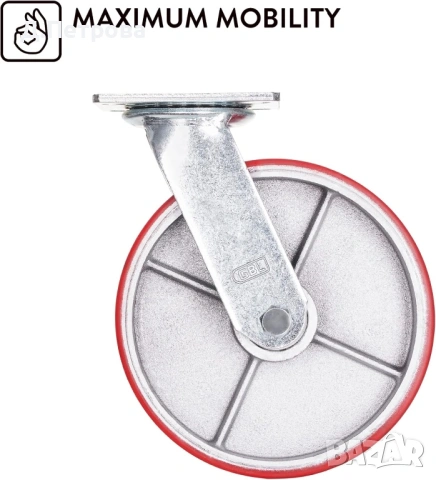 Тежкотоварни въртящи се колела GBL – комплект 4 бр. (със спирачки), снимка 4 - Индустриална техника - 53984060