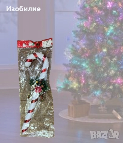 Празнична коледна декорация захарно бастунче – Елегантност и стил за вашия дом, снимка 4 - Декорация за дома - 52340737
