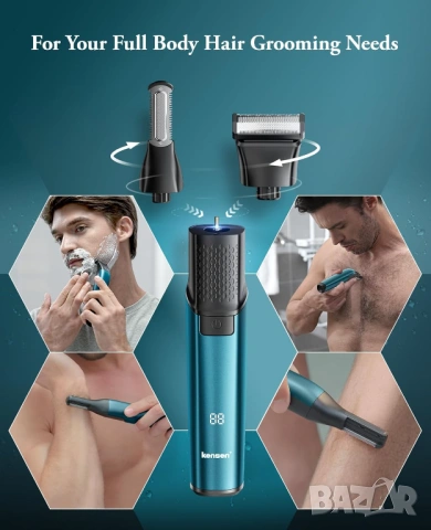 Tример 2в1 за тяло и брада водоустойчив Kensen Series S15 - НОВ, снимка 13 - Тримери - 54094342