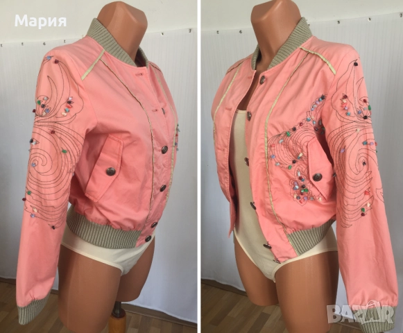 М размер Marc by Marc Jacobs Дамско Яке Протелтно Есенно Марк Джейкъбс Розово Прасковено Камъни, снимка 10 - Якета - 51869575