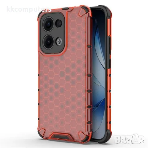 Oppo Reno13 Pro Силиконов Калъф Honeycomb TPU и Протектор, снимка 2 - Калъфи, кейсове - 49828197