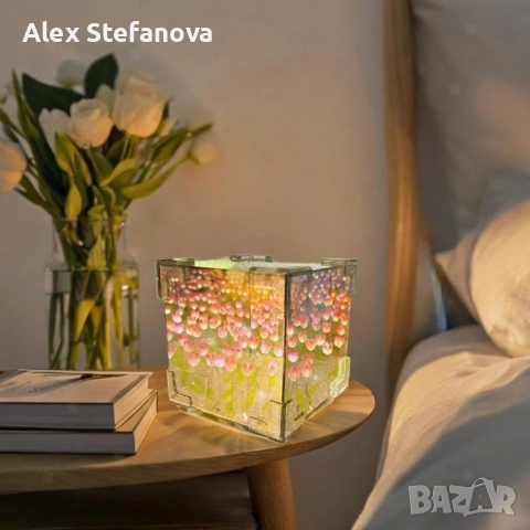 Очарователна нощна лампа лале – Многофункционално освежаване на вашето пространство, снимка 4 - Настолни лампи - 52837302
