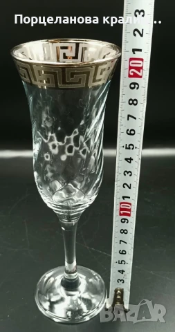 Елегантен комплект от 6 чаши за шампанско Versace, снимка 9 - Чаши - 51044911