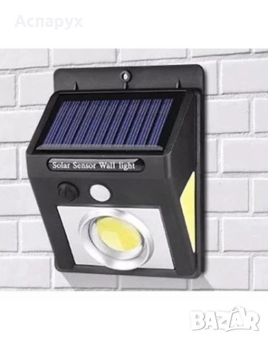Соларна, стенна LED лампа със сензор за движение, снимка 1 - Други стоки за дома - 46370242
