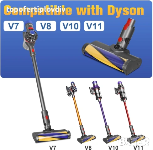 Четка за Dyson V10, V11, V15, V7, V8, MOPEI LED Parquet Brush, снимка 2 - Прахосмукачки - 53654156