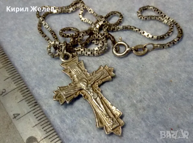 СПАСИ и СОХРАНИ ПРАВОСЛАВЕН СРЕБЪРЕН КРЪСТ РАЗПЯТИЕ с ФИНА СРЕБЪРНА ВЕРИЖКА СРЕБРО 925 ПРОБА 50121, снимка 10 - Антикварни и старинни предмети - 49913115