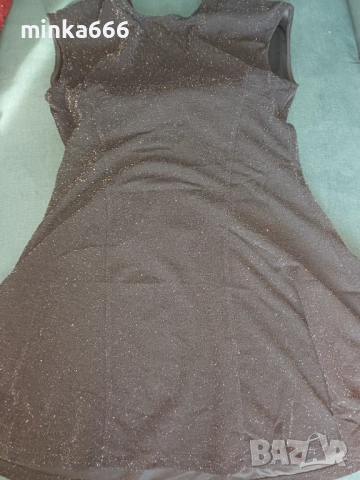 Черна рокля със сребристо., снимка 3 - Рокли - 52637891