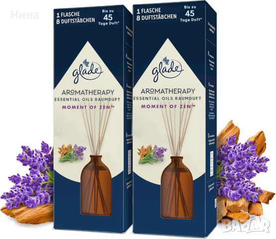 Glade Aromatherapy Essential Oils, Moment of Zen, Аромат за стая с етерични масла от лавандула + сан, снимка 1 - Ароматизатори - 46674469