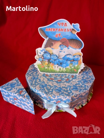 Картонена торта Смърфовете