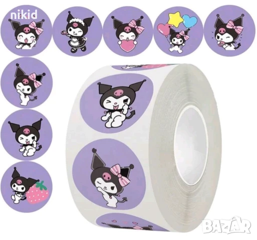 100 бр Kuromi Куроми малки самозалепващи лепенки стикери ръчна изработка подарък