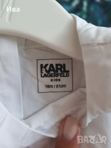Бебешка памучна рокля Karl Lagerfeld 12-18 м. , снимка 2 - Бебешки рокли - 50860285