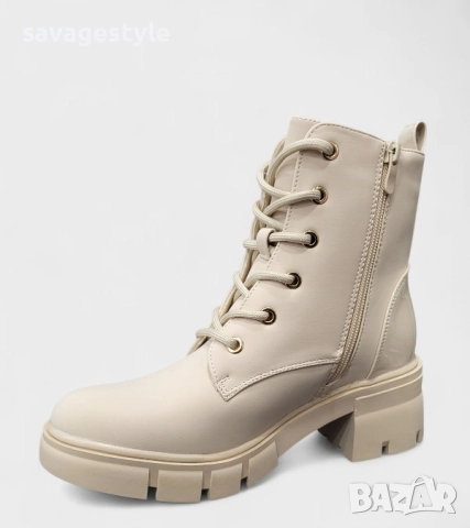 Дамски зимни боти с връзки цип 