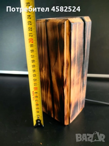 Дървена нощна лампа, снимка 5 - Настолни лампи - 52511918