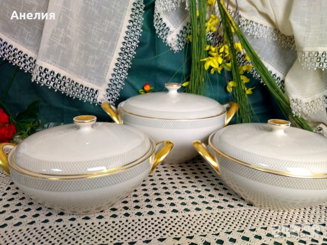 Arzberg Bavaria цвят екрю и мрежеста шарка, снимка 17 - Чинии - 51949162