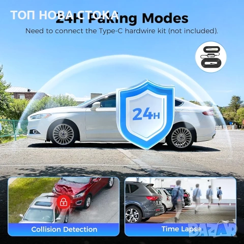 AZDOME M300S k Видеорегистратор Dash Cam комплект със задна камера , снимка 7 - Аксесоари и консумативи - 54160558