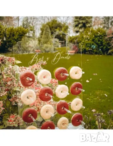  Поничка, поничка, донъти бар от прозрачно акрилно стъкло 60 x 45 см 16 позиции