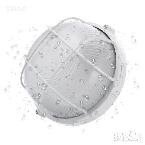 Външна стенна лампа кръгла бяла Ø17x8см S_1240114, снимка 3 - Соларни лампи - 49920941