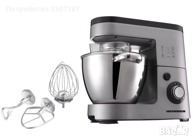 Планетарен миксер Heinner HPM-1500XMC-V2, снимка 6 - Миксери - 52686835