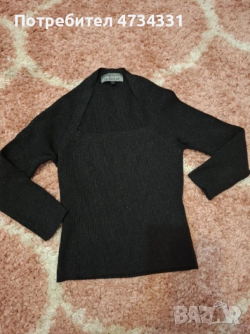 Еластична черна Блузка, снимка 3 - Тениски - 53479931