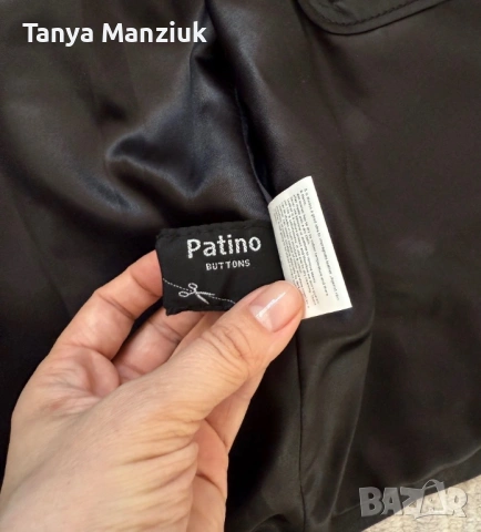 Ново мъжко черно сако Patino, естествена кожа, 52 номер, снимка 5 - Сака - 53896401