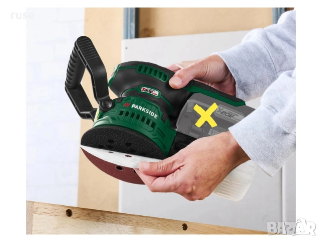 НОВИ! Акумулаторен ексцентьршлайф Parkside PAEXS 20-Li B2, снимка 5 - Шлайфмашини - 52817973