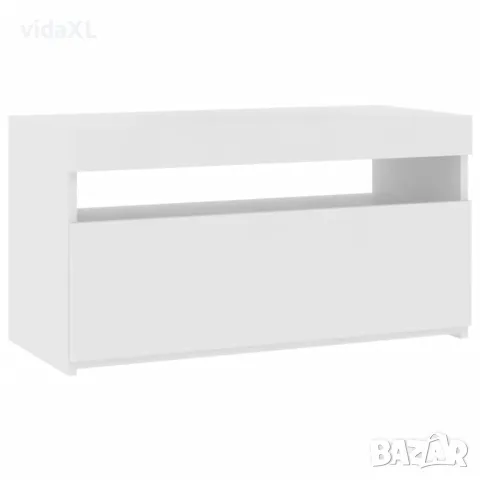 vidaXL ТВ шкаф с LED осветление, бял, 75x35x40 см(SKU:804391), снимка 1 - Шкафове - 48508788