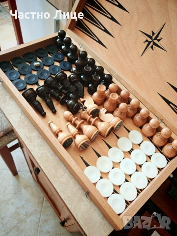 Голяма Нова Качествена Шах Табла с Кокалени Зарчета, снимка 2 - Шах и табла - 53750785