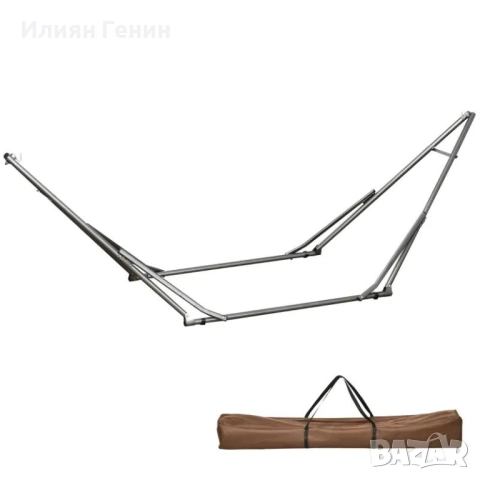 Стойка за хамак Outsunny 2 в 1, устойчива на атмосферни влияния
