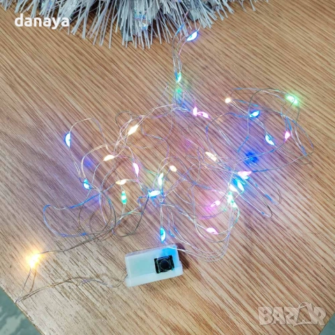 6004 Светещ гирлянд мини led лампички, 3 метра, водоустойчиви, снимка 3 - Декорация за дома - 52864894