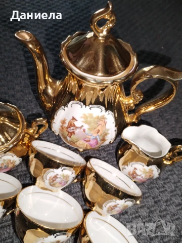 Златен сервиз с рисунки на Ромео и Жулиета , снимка 4 - Сервизи - 50675284